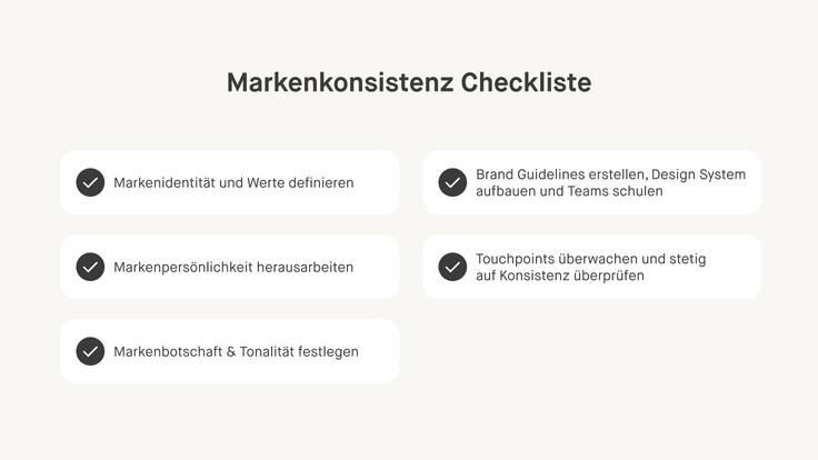 Checkliste zur Sicherstellung der Markenkonsistenz